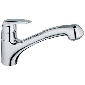 Image of Grohe Eurodisc Low Profile Pull Out Spray Faucet - StarLight Chrome