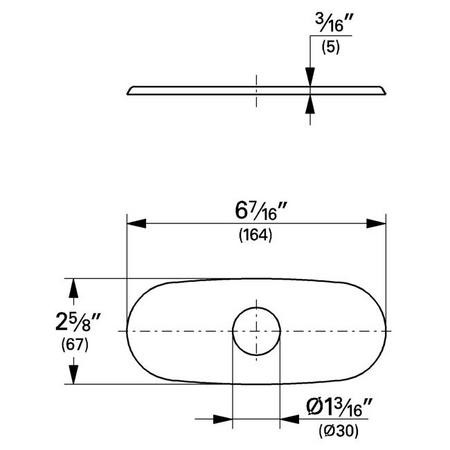 Dimensions for Grohe 6" Euro Escutcheon - 07551