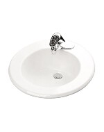 Image of Gerber 19" Round Self Rimming Lavatory Sink - 8" centers - 4" Center