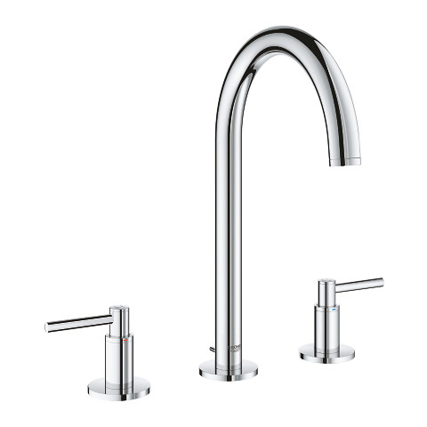 Image of Grohe Atrio 8″ Widespread Two-Handle Bathroom Faucet M-Size - 20069 - 20069003 w/ 18027003 handles