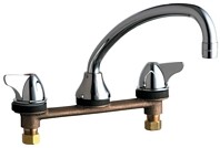 Image of Chicago Faucets Deck Mounted 8" Centerset Kitchen Faucet - 1888-ABCP - Polished Chrome