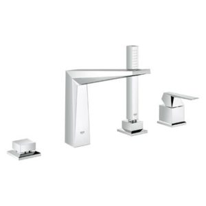 Image of Grohe Allure Brilliant Roman Tub Filler with Personal Hand Shower - 19787 - Starlight Chrome