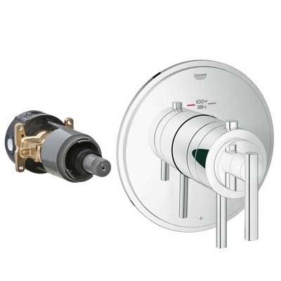 Image of Grohe GrohFlex Timeless Single Function Thermostatic Trim with Control Module - 19848 - StarLight Chrome