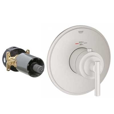 Image of Grohe GrohFlex Timeless Custom Shower Thermostatic Trim with Control Module - 19865 - Brushed Nickel