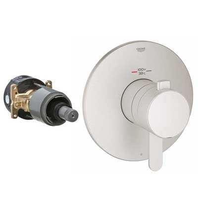 Image of Grohe GrohFlex Cosmopolitan Single Function Thermostatic Trim with Control Module - 19869 - Brushed Nickel