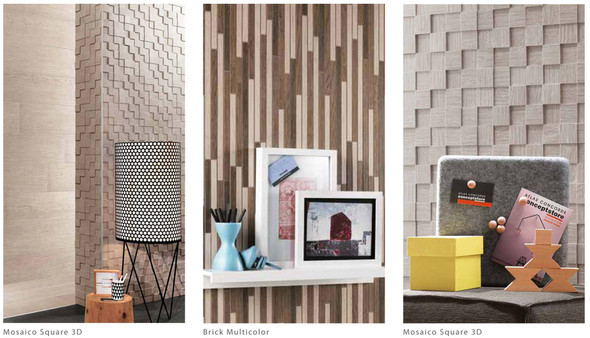 Composite image of different wall tile types