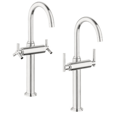 Image of Grohe Atrio Deck Mount Vessel Faucet - 21046 - Brushed Nickel