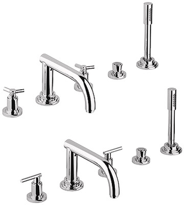 Image of Grohe Atrio Roman Tub Filler w/ Hand Shower - 25049 - Sterling