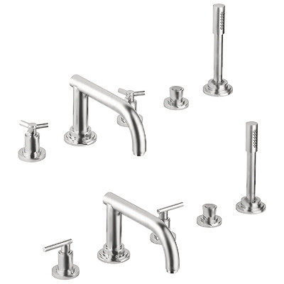 Image of Grohe Atrio Roman Tub Filler w/ Hand Shower - 25049 - Brushed Nickel