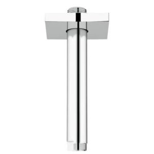 Image of Grohe Rainshower 6" Ceiling Shower Arm with Square Flange - 27486 - Starlight Chrome