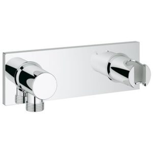 Image of Grohe Grohtherm F Wall Union with Integrated Hand Shower Holder - 27621 - Starlight Chrome