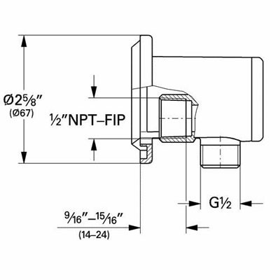 Dimensions for Grohe Wall Union - 28627