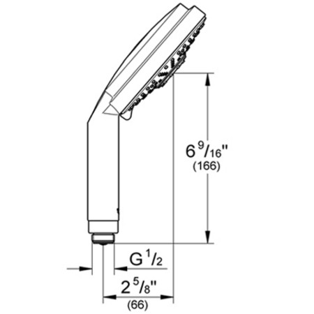 Dimensions for Grohe Rainshower Handheld - 28871