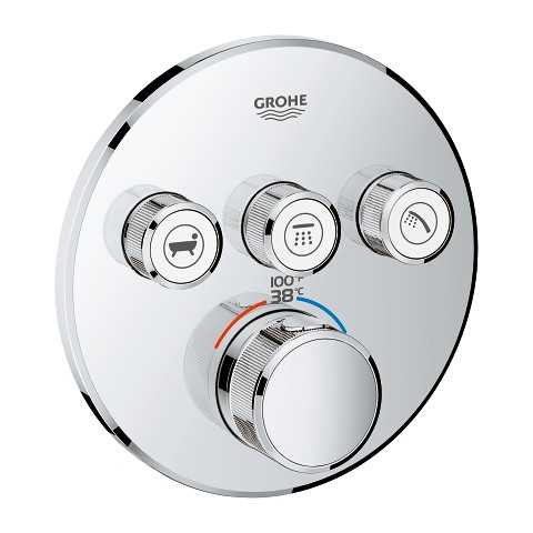 Image of Grohe Grohtherm SmartControl Triple Function Thermostatic Trim with Control Module - 29138 - 29138000