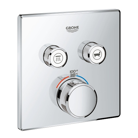 Image of Grohe Grohtherm SmartControl Dual Function Thermostatic Trim with Control Module - 29141 - 29141000