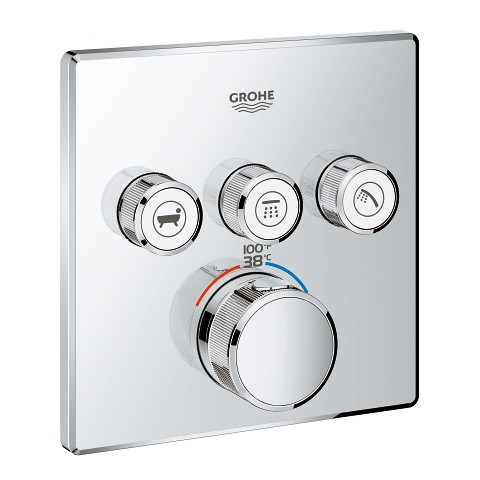 Image of Grohe Grohtherm SmartControl Triple Function Thermostatic Trim with Control Module - 29142 - 29142000