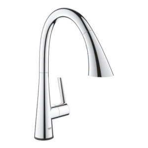 Image of Grohe Zedra Touch Single-Handle Triple Spray Kitchen Faucet - 30205 - StarLight Chrome