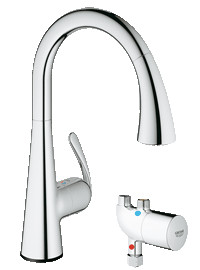 Image of Grohe Ladylux3 Caf Touch Pull-Down Kitchen Faucet with Grohtherm Micro - 30226000