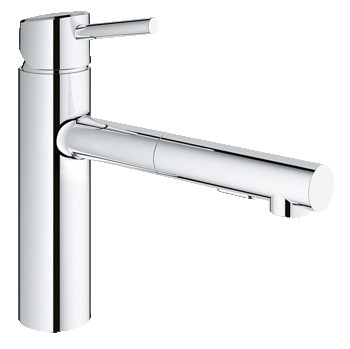 Image of Grohe Concetto Pull Out Spray Kitchen Faucet - 31453 - Starlight Chrome