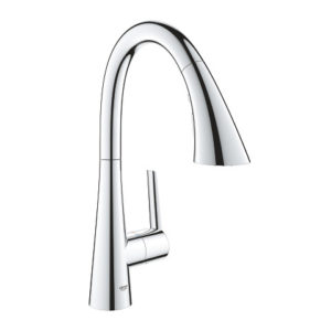 Image of Grohe Zedra Single-Handle Triple Spray Kitchen Faucet (Prep/Bar Size) - 30368 - StarLight Chrome
