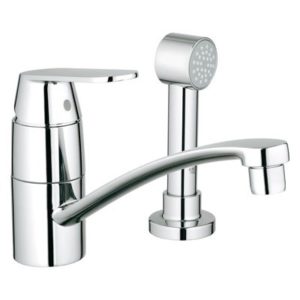 Image of Grohe Eurosmart Cosmopolitan Kitchen Faucet with Side Spray - 31136 - Starlight Chrome