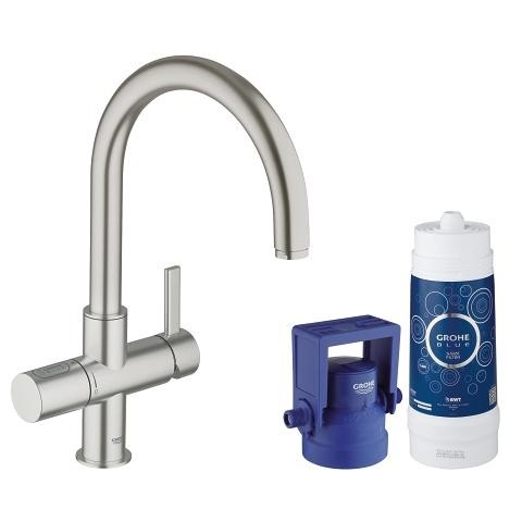 Image of Grohe Blue Pure Starter Kit - 31312 - SuperSteel Infinity - 31312DC1