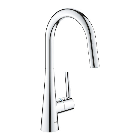 Image of Grohe Zedra Single-Handle Dual Spray Kitchen Faucet - 32226 - StarLight Chrome