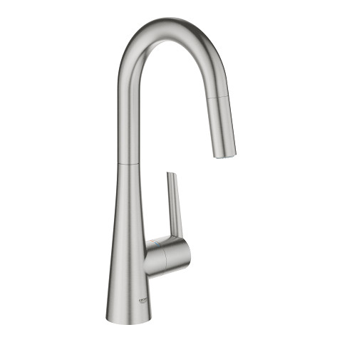 Image of Grohe Zedra Single-Handle Dual Spray Kitchen Faucet (Prep/Bar Size) 32283 - SuperSteel