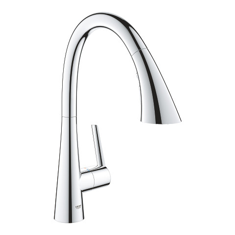 Image of Grohe Zedra Single-Handle Triple Spray Kitchen Faucet - 32298 - StarLight Chrome