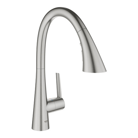 Image of Grohe Zedra Single-Handle Triple Spray Kitchen Faucet - 32298 - SuperSteel - 32298DC3