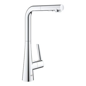 Image of Grohe Zedra Single-Handle Dual Spray Kitchen Faucet - 33893 - StarLight Chrome