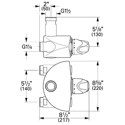 Dimensions for Grohe Grohtherm Xl                             - 35085000