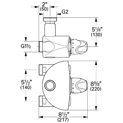 Dimensions for Grohe Grohtherm Xl                             - 35087000