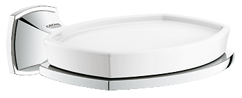 Image of Grohe Grandera Ceramic Soap Dish with Holder - 40628 - Starlight Chrome