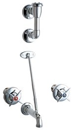 Image of Chicago Faucets Wall Mounted Mop Faucet w/ Elevated Vacuum Breaker - 911-CP - Polished Chrome