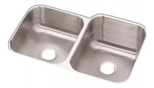 Image of Elkay Dayton Stainless Steel 31-3/4" x 20-1/2" x 10", Offset Double Bowl Undermount Sink - DCFU312010L