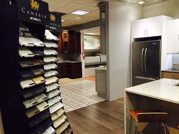 Consumer Supply showroom featuring countertop samples