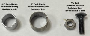 Push nipple and Burnham tie bolt examples