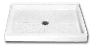 Image of Mustee 36" x 60" Fiberglass Molded Shower Base - 3660 - Sectional View