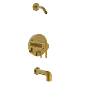 Image of Gerber Parma 1H Tub & Shower Trim Kit & Treysta Cartridge w/ Diverter on Valve Less Showerhead Brushed Bronze