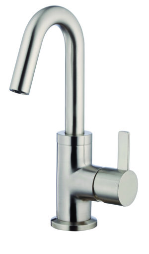 Image of Gerber Amalfi 1H Lavatory Faucet Single Hole Mount w/ 50/50 Touch Down Drain & Optional Deck Plate Included 1.2gpm Brushed Nickel