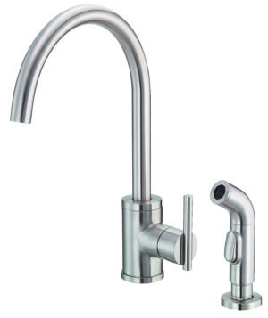Image of Gerber Parma 1H Kitchen Faucet w/ Spray 1.75gpm Stainless Steel