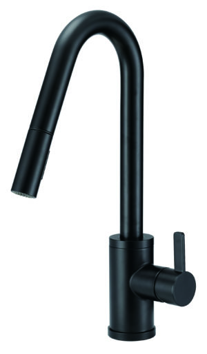 Image of Gerber Amalfi 1H Pull-Down Kitchen Faucet w/SnapBack Retraction 1.75gpm Satin Black