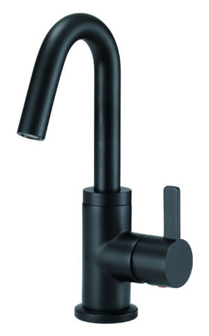 Image of Gerber Amalfi 1H Lavatory Faucet Single Hole Mount w/ 50/50 Touch Down Drain & Optional Deck Plate Included 1.2gpm Satin Black