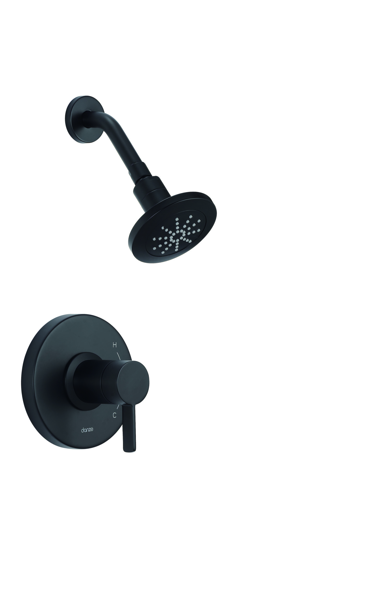 Image of Gerber Amalfi 1H Shower Only Trim Kit & Treysta Cartridge Less Showerhead Satin Black