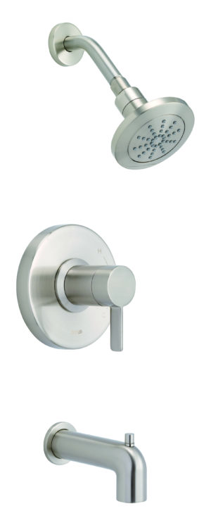 Image of Gerber Amalfi 1H Tub & Shower Trim Kit & Treysta Cartridge w/ Diverted On Spout 2.0gpm Brushed Nickel