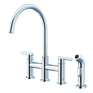 Image of Gerber Parma 2H Bridge Kitchen Faucet w/ Spray 1.75gpm Chrome